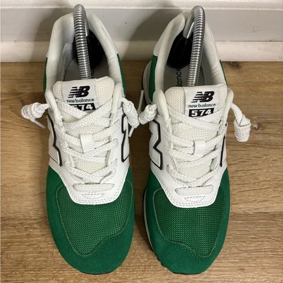 New Balance Classic 574 Style Sneakers in Classic Pine Green & White - Picture 4 of 11